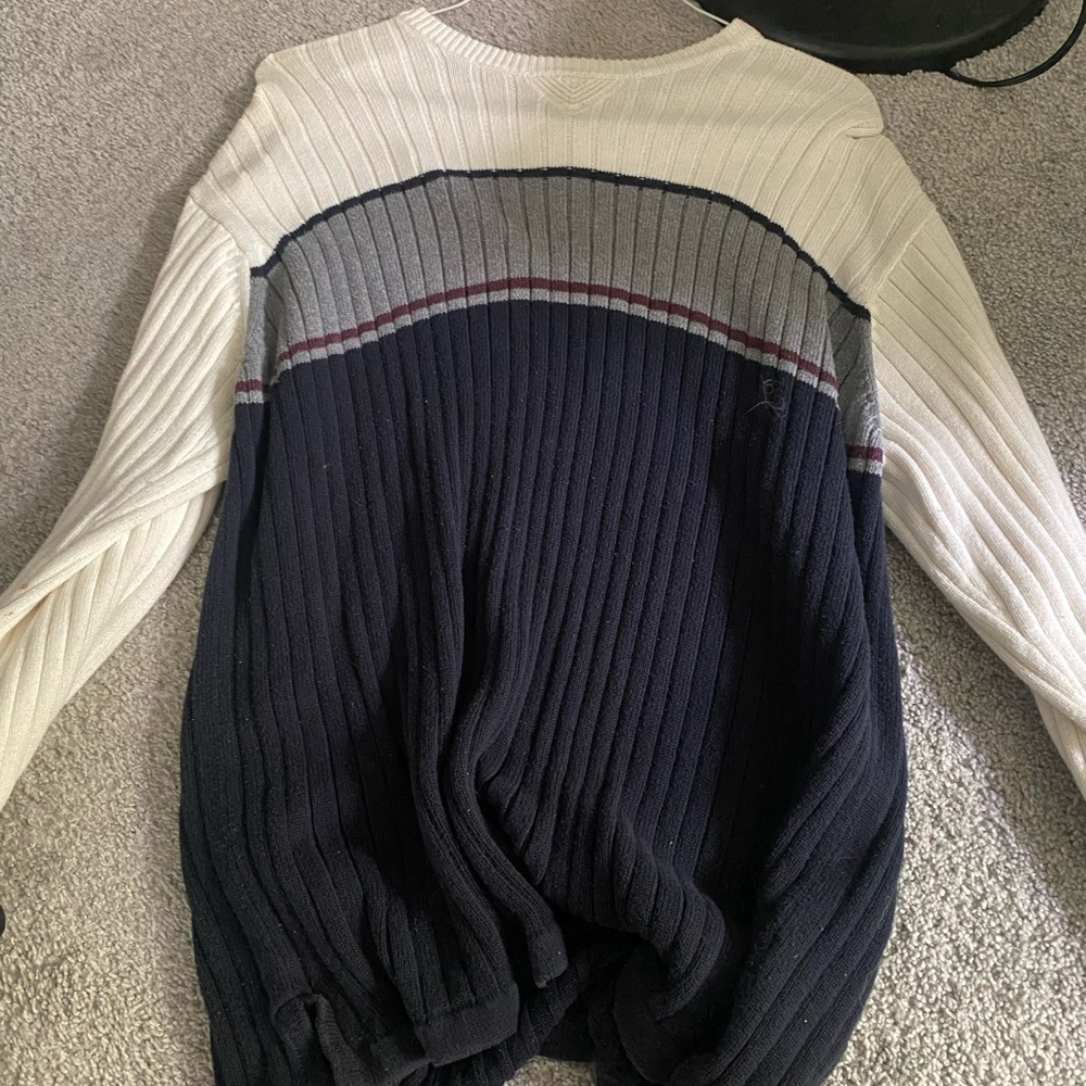 Arrow Men's Crewneck Sweater - Cream, Gray, and Black